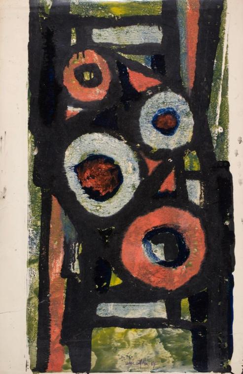 Marc Adrian, Ohne Titel, 1957, Mischtechnik auf Papier, 76,6 x 50,3 cm, Belvedere, Wien, Inv.-N ...