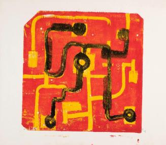 Marc Adrian, Labyrinth, Lack auf Papier, 50 x 57 cm, Belvedere, Wien, Inv.-Nr. 10066