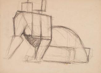 Marc Adrian, Figurenstudie, Bleistift auf Papier, 29,6 x 40,5 x 3 cm, Belvedere, Wien, Inv.-Nr. ...