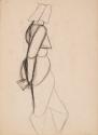 Marc Adrian, Figurenstudie (Rückseite), Bleistift auf Papier, 40,4 x 29,6 cm, Belvedere, Wien,  ...
