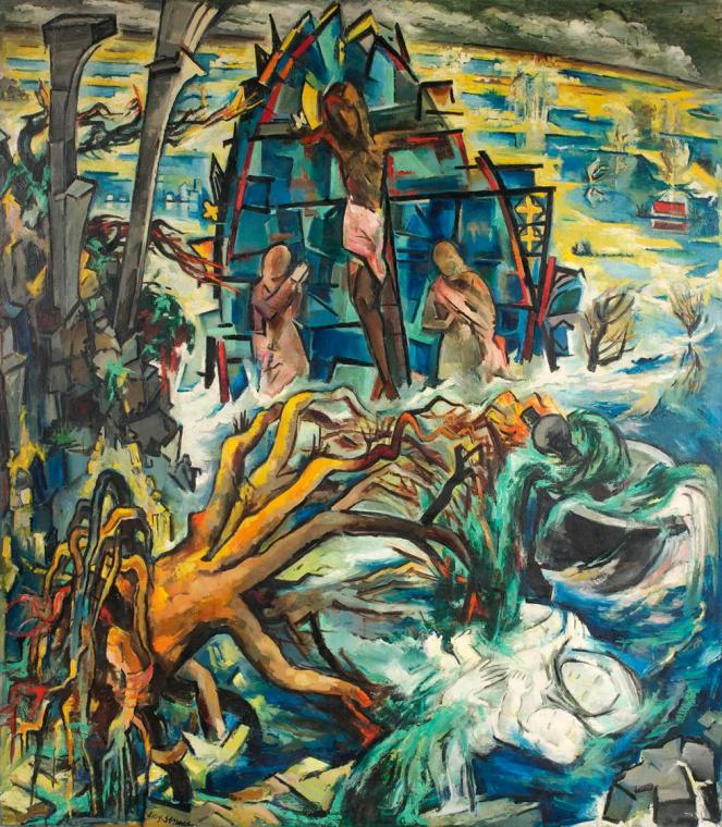 Lilly Steiner, Apokalypse, 1939/1951, Öl auf Leinwand, 195 × 170 cm, Belvedere, Wien, Inv.-Nr.  ...