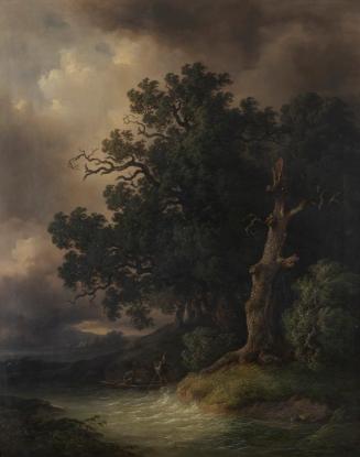 Josef Kriehuber, Gewitterlandschaft, 1856, Öl auf Leinwand, 93 x 75 cm, Belvedere, Wien, Inv.-N ...