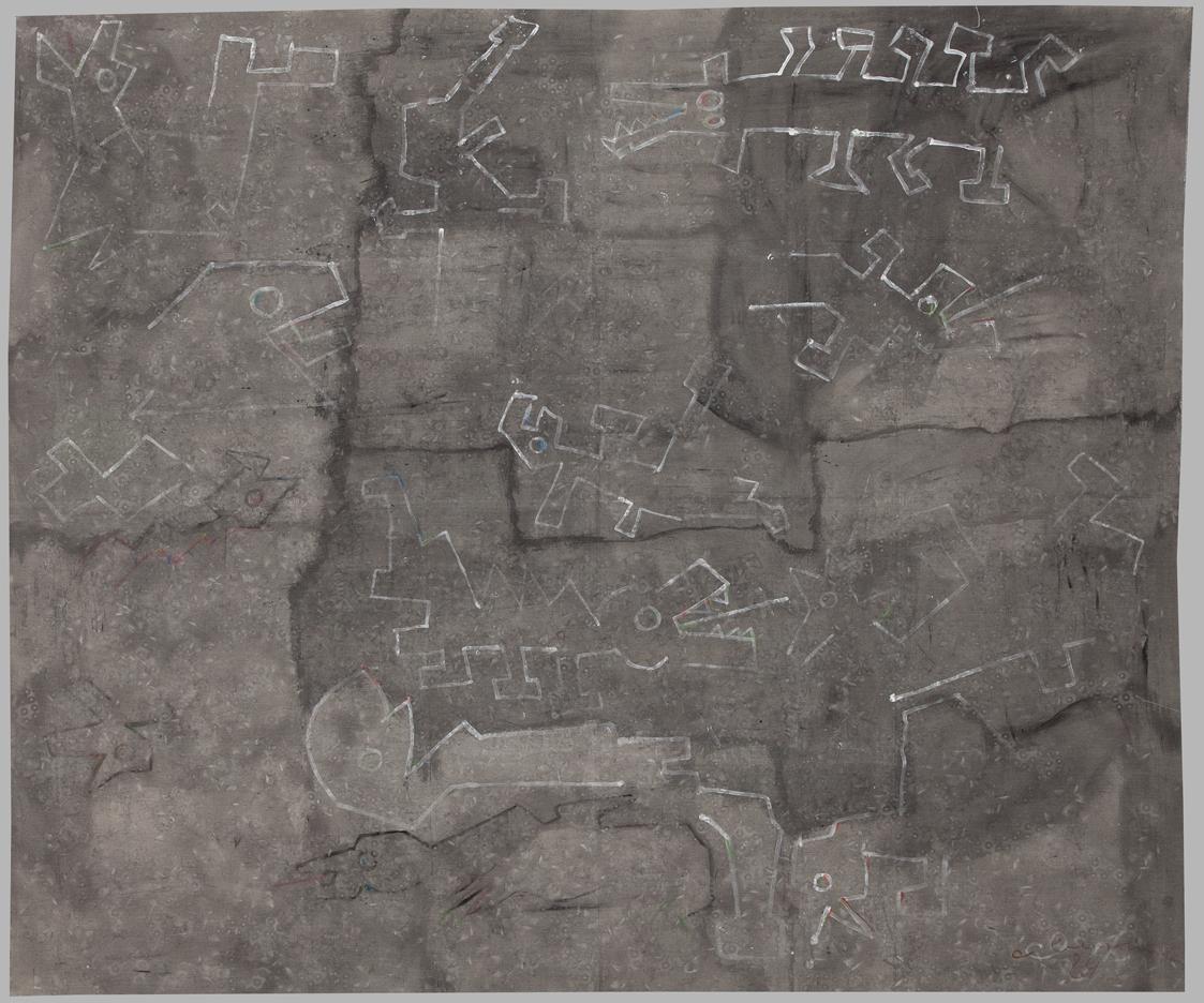 Oswald Oberhuber, Drachen, 1984, Acryl auf Molino, 250 x 300 cm, Belvedere, Wien, Inv.-Nr. Lg 1 ...