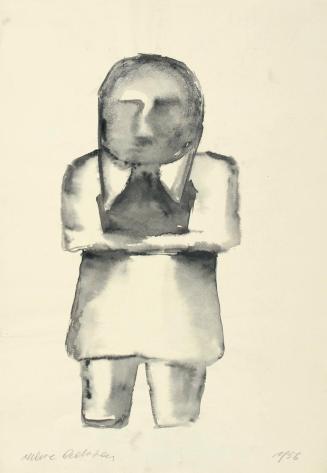Marc Adrian, Stehende, 1956, Tusche, laviert auf Papier, 41,8 x 29 cm, Belvedere, Wien, Inv.-Nr ...