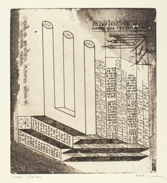 Marc Adrian, Telefongebete Nr. 8, 1955, Radierung auf Papier, 53,5 x 38 cm, Belvedere, Wien, In ...