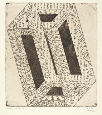 Marc Adrian, Telefongebete Nr. 4, 1955, Radierung auf Papier, 53,5 x 38 cm, Belvedere, Wien, In ...