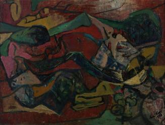 Éva Nagy, Mein erstes abstraktes Bild, 1958, Öl auf Holzfaserplatte, 60 × 79,8 cm, Belvedere, W ...
