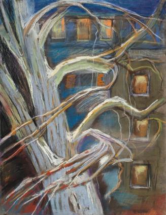Éva Nagy, Baum, 1989, Kreide auf Papier, 64 x 50 cm, Belvedere, Wien, Inv.-Nr. 10232