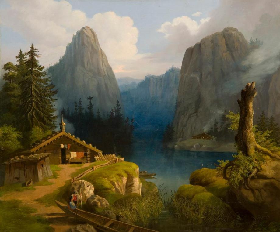 Ander, Gebirgslandschaft mit See, 1854, Öl auf Leinwand, 79,5 x 95,5 cm, Belvedere, Wien, Inv.- ...
