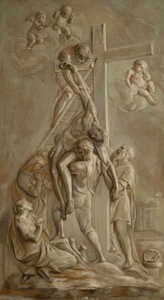 Jakob Kellner, nach Georg Raphael Donner, Kreuzabnahme, Öl auf Leinwand, 76 x 43,2 cm, Belveder ...