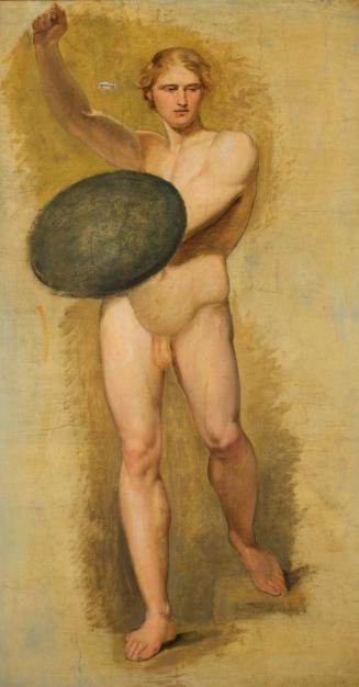 Carl Rahl, Jüngling mit Schild, Öl auf Leinwand, 146 x 80 cm, Belvedere, Wien, Inv.-Nr. 4526