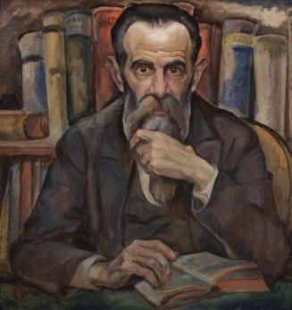 Josef Gassler, Portrait Rafael Buber, um 1925, Öl auf Leinwand, 65 x 65 cm, Belvedere, Wien, In ...