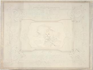 Johann Peter Krafft, Stuckdecke im Speisesaal des Unteren Belvedere, Gouache auf Papier, 63,2 x ...