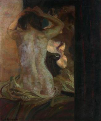 Ludwig von Herterich, Der Spiegel, um 1900, Öl auf Leinwand, 111 x 92,5 cm, Belvedere, Wien, In ...