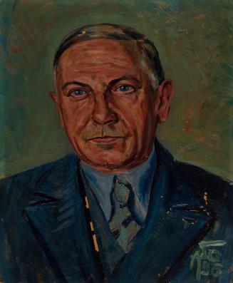 August Locher, Herrenporträt, 1936, Öl auf Karton, Belvedere, Wien, Inv.-Nr. 10279