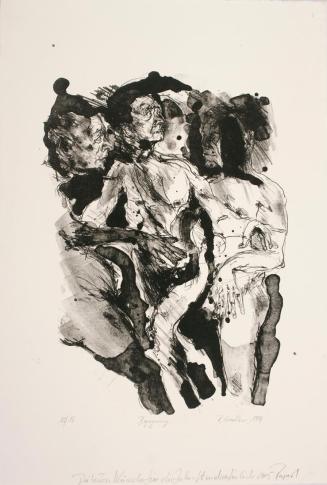 Rupert Gredler, Begegnung, 1994, Lithografie, 48,8 × 33 cm, Belvedere, Wien, Inv.-Nr. 10309e