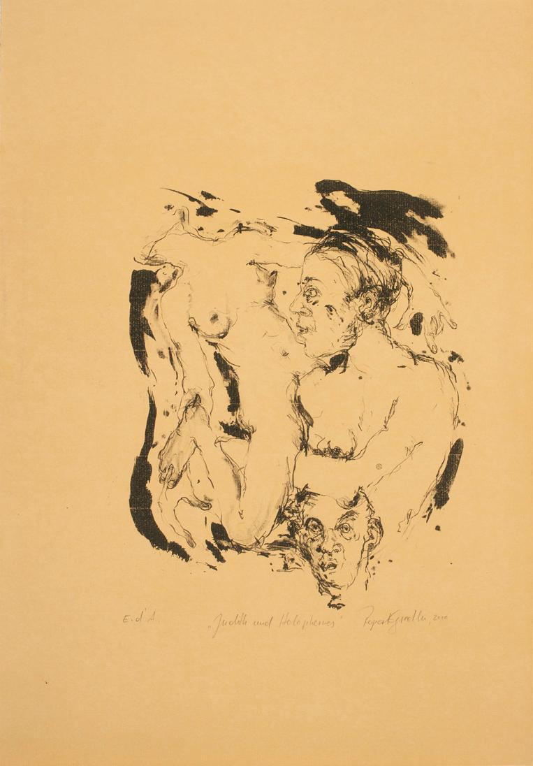 Rupert Gredler, Judith und Holophernes, 2000, Lithografie, 52,4 × 36,2 cm, Belvedere, Wien, Inv ...