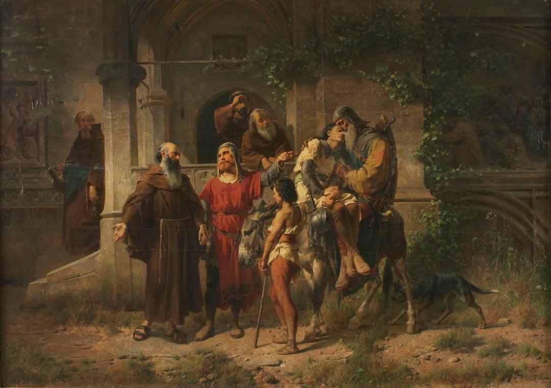 Johann Till d. Jüngere, Heimkehrende Kreuzfahrer, 1864, Öl auf Leinwand, 146 x 209 cm, Belveder ...