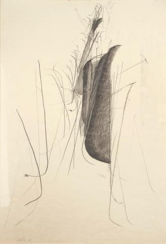 Roland Goeschl, Ohne Titel, 1965, Bleistift auf Papier, 98,5 x 68,5 cm, Belvedere, Wien, Inv.-N ...