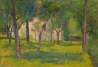 Franz Jaschke, Obstbäume im Garten, nach 1901, Öl auf Leinwand, 50 x 72 cm, Belvedere, Wien, In ...