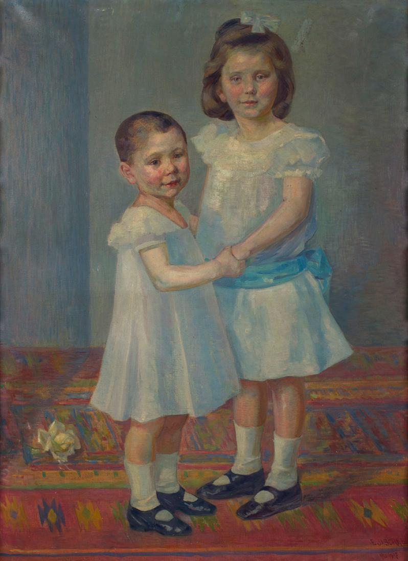 Franz Jaschke, Porträt zweier Kinder, 1907, Öl auf Leinwand, 116 x 86 cm, Belvedere, Wien, Inv. ...