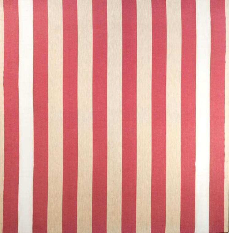 Daniel Buren, Fiche technique, 1972, Acryl auf rotem und weißem Gewebe, 142 x 137,5 cm, Dauerle ...