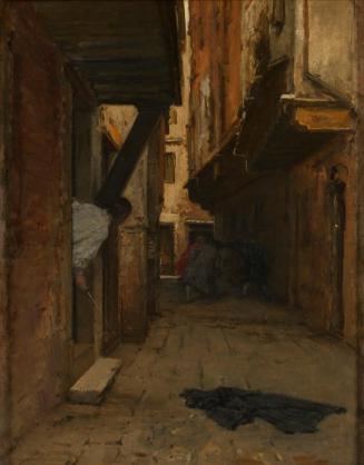 August von Pettenkofen, Straßenkampf, 1887, Öl auf Holz, 41 x 29 cm, Belvedere, Wien, Inv.-Nr.  ...