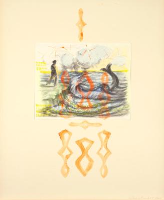 Richard Dreyer, Von den Fischer und siine Fru, 2002, Wasserfarbe auf Kreidelithografie auf Papi ...