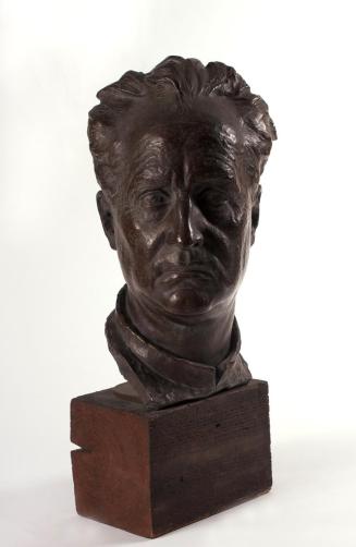 Josef Müllner, Selbstporträt, 1908, Bronze auf Holzsockel, H: 41 cm, 1978 Leihgabe des Vereins  ...