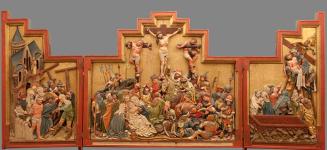 Znaimer Altar, um 1440/1445, Reliefs in Lindenholz auf Fichtenholz-Brettern, originaler Eichenh ...