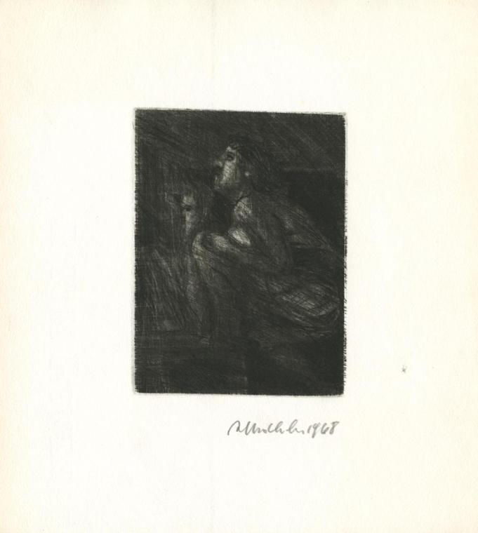 Alfred Hrdlicka, Ohne Titel, 1968, Radierung, Blattmaße: 22,5 x 20,3 cm, Plattenmaße: 11,8 x 8, ...