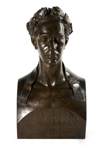 Anton Dominik Ritter von Fernkorn, Kaiser Franz Joseph I. im Alter von 23 Jahren, 1853, Bronze, ...