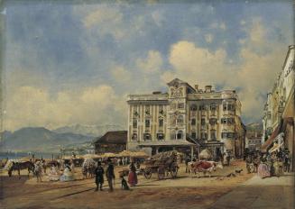 Rudolf von Alt, Das Rathaus in Gmunden, 1860, Öl auf Holz, 28 x 38,5 cm, Belvedere, Wien, Inv.- ...