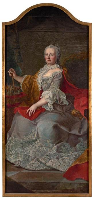 Martin van Meytens d. J., Maria Theresia als Königin von Ungarn, nach 1759, Öl auf Leinwand, 22 ...