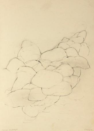 Roland Goeschl, Figurale Landschaft, 1959, Bleistift auf Papier, 44,1 x 31,2 cm, Belvedere, Wie ...