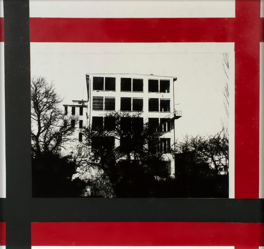 Felix Kalmar, Serie 3, 1995–1996, Fotovergrößerung mit farbigen Streifen mittels Airbrush umran ...