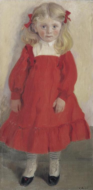 Ferdinand Andri, Elisabeth Steindl, um 1903, Öl auf Leinwand, 100 x 50 cm, Belvedere, Wien, Inv ...