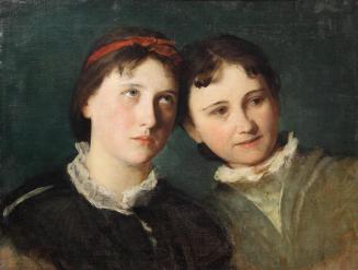 Franz von Matsch, Hermine und Klara Klimt, um 1882, Öl auf Leinwand, 33 × 43 cm, Dauerleihgabe  ...