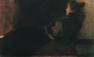 Gustav Klimt, Dame am Kamin, 1897/1898, Öl auf Leinwand, 41 × 66 cm, Belvedere, Wien, Inv.-Nr.  ...