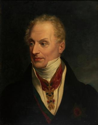 Unbekannter Künstler, Staatskanzler Metternich, um 1815, Öl auf Papier auf Leinwand, 63 × 50 cm ...