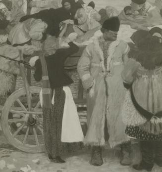 Moriz Nähr, Das Gemälde: Slowaken mit Krautwagen - von Ferdinand Andri, 1902, Silbergelatineabz ...
