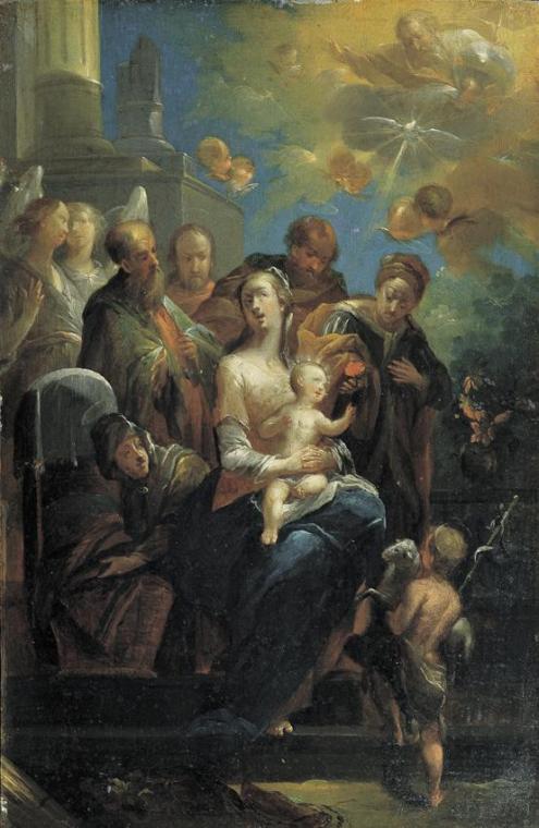 Unbekannter Künstler, Die Sippe Christi, um 1650, Öl auf Eichenholz, 34,5 x 23,5 cm, Belvedere, ...