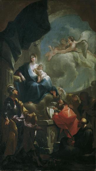 Franz Anton Palko, Thronende Madonna mit Kind, von Heiligen verehrt, um 1760/1766, Öl auf Leinw ...