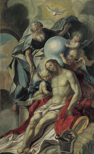Unbekannter Künstler, Die heilige Dreifaltigkeit, um 1750, Öl auf Leinwand, 113 x 70,4 cm, Belv ...