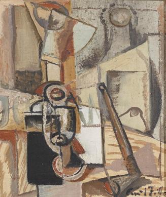 Emil Filla, Stillleben mit Pfeife, 1914, Öl auf Leinwand, 31,5 × 26,5 cm, Dauerleihgabe Sammlun ...