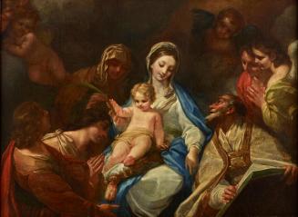 Karel Škréta, Madonna mit Kind, Heiligen und Engeln, Fragment des ehemaligen Hochaltarbildes de ...
