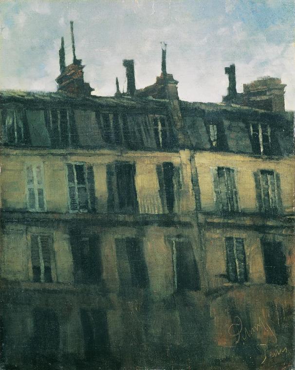 Carl Schuch, Pariser Häuser, um 1885/1890, Öl auf Leinwand, 63 x 50 cm, Belvedere, Wien, Inv.-N ...