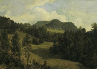 Friedrich August Mathias Gauermann, Landschaft bei Miesenbach, um 1830, Öl auf Papier auf Leinw ...