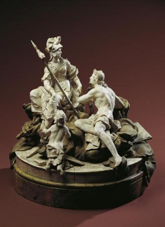 Johann Georg Dorfmeister, Memorial, um 1761, Alabaster und vergoldetes Silber, H: 45 cm, Belved ...