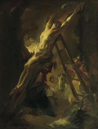 Franz Anton Maulbertsch, Die Kreuzaufrichtung, um 1757/1758, Öl auf Leinwand, 147 x 113 cm, Bel ...